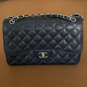 Chanel Classic Double Flap Bag Quilted Caviar